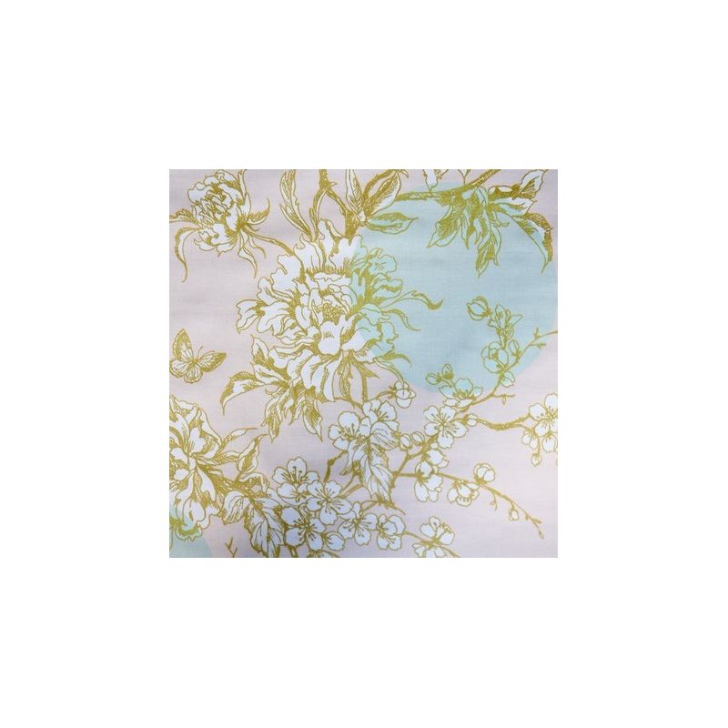Toile enduite menthe fleur de cerisier or