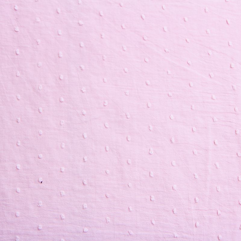 Coton plumetis rose tendre