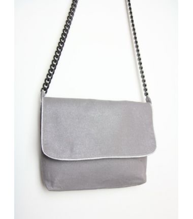Kit petit sac bandoulière lin gris brillant