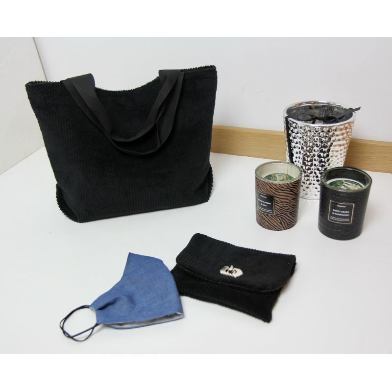 Kit sac velours noir