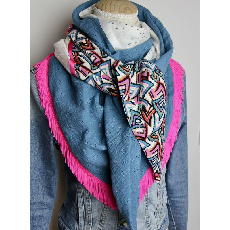 Kit foulard triangle Bermudes fluo