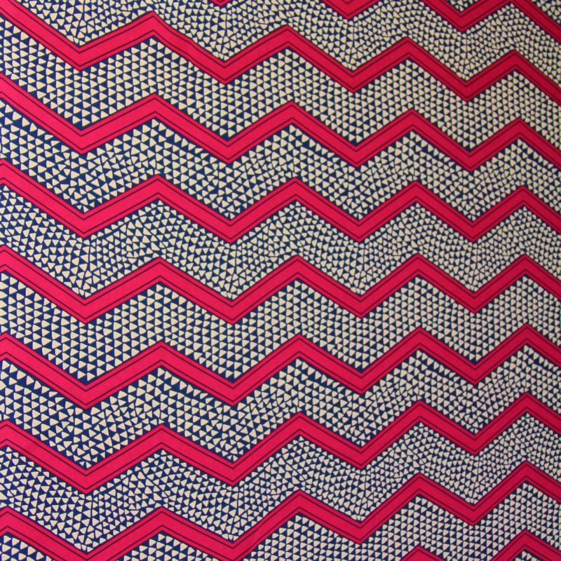 Viscose Zig-zag marine/fuchsia