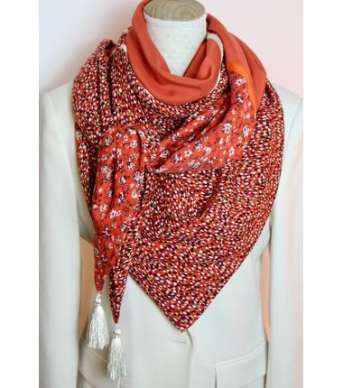 Kit foulard triangle Rouge Mandarine bis