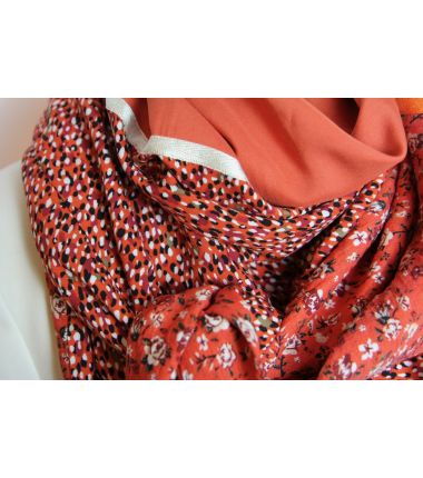 Kit foulard triangle Rouge Mandarine bis