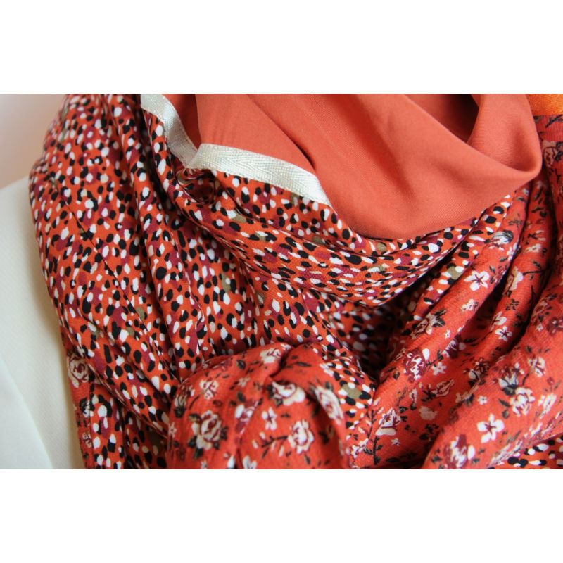 Kit foulard triangle Rouge Mandarine bis
