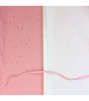 Kit foulard triangle Saumon blanc