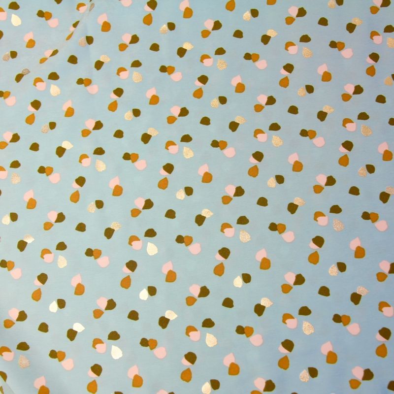 Pearl Peach Spot bleu ciel et or