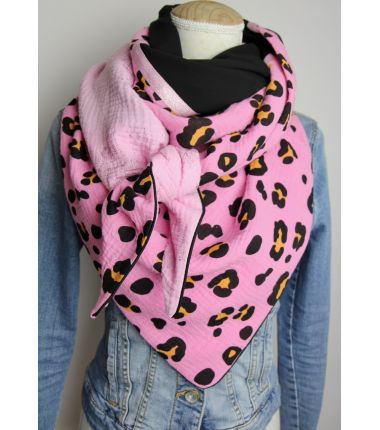 Kit foulard triangle Fun léopard