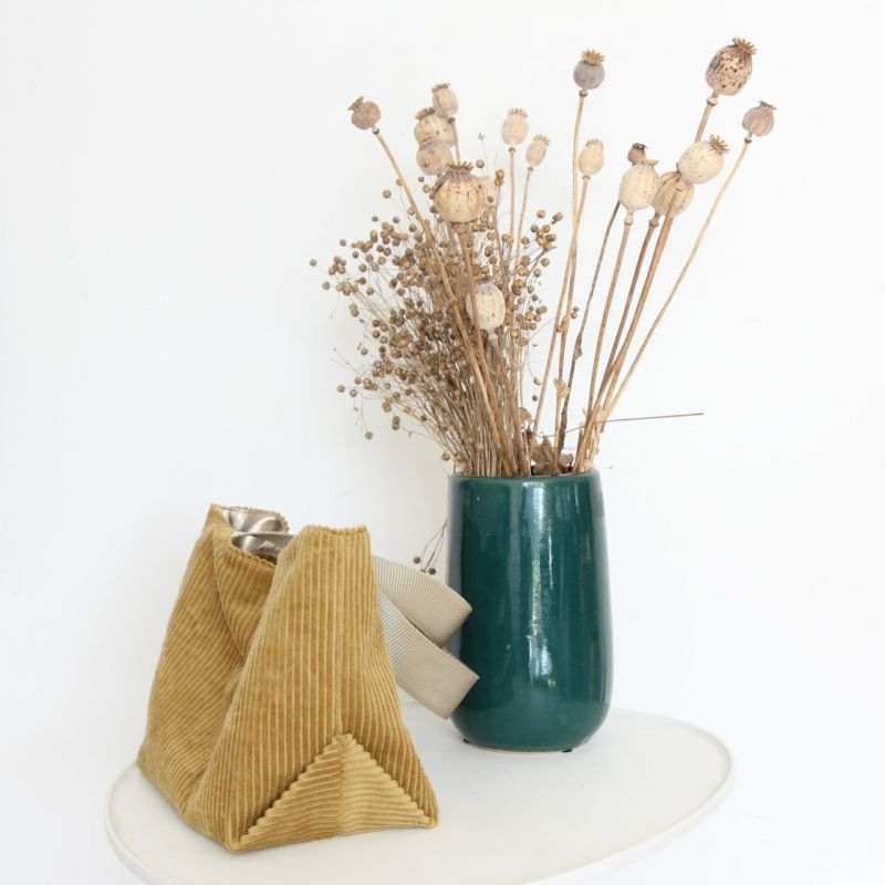 Kit sac velours moutarde