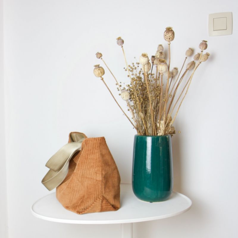 Kit sac velours cognac