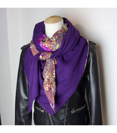 Kit foulard triangle Elona violet