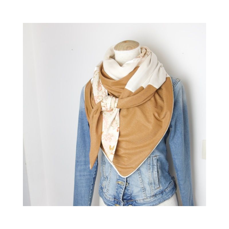 Kit foulard triangle Elona crème