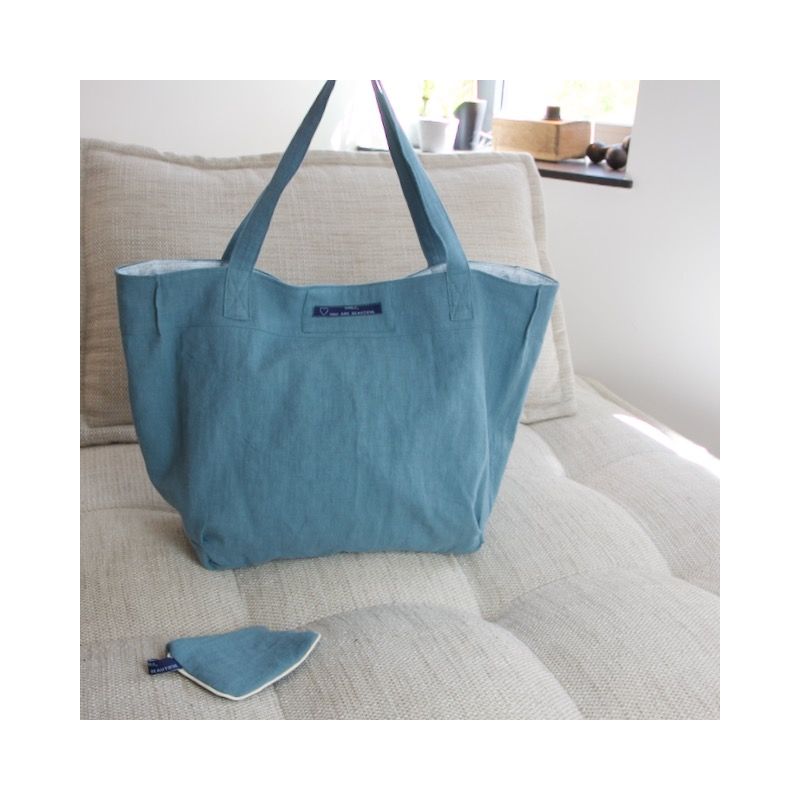 Kit sac Victoria lin bleu orage