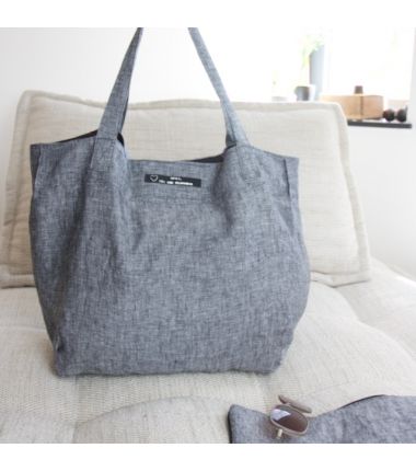Kit sac Victoria lin gris chiné