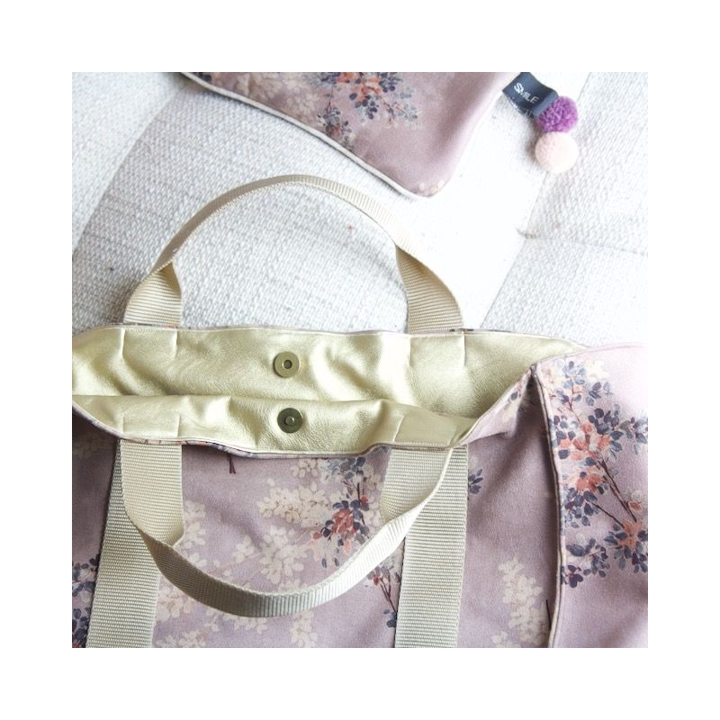 Sac Cabas Moa Noir Avec écritures Rose Pailleté - Fourre-tout Tendance Femme