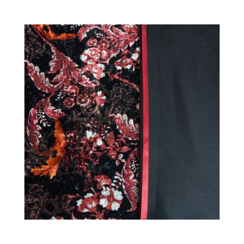 Kit foulard triangle Panama 3 noir/bordeau