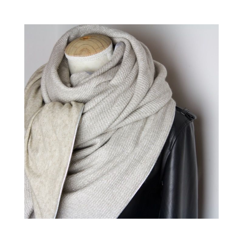 Kit foulard beige argent