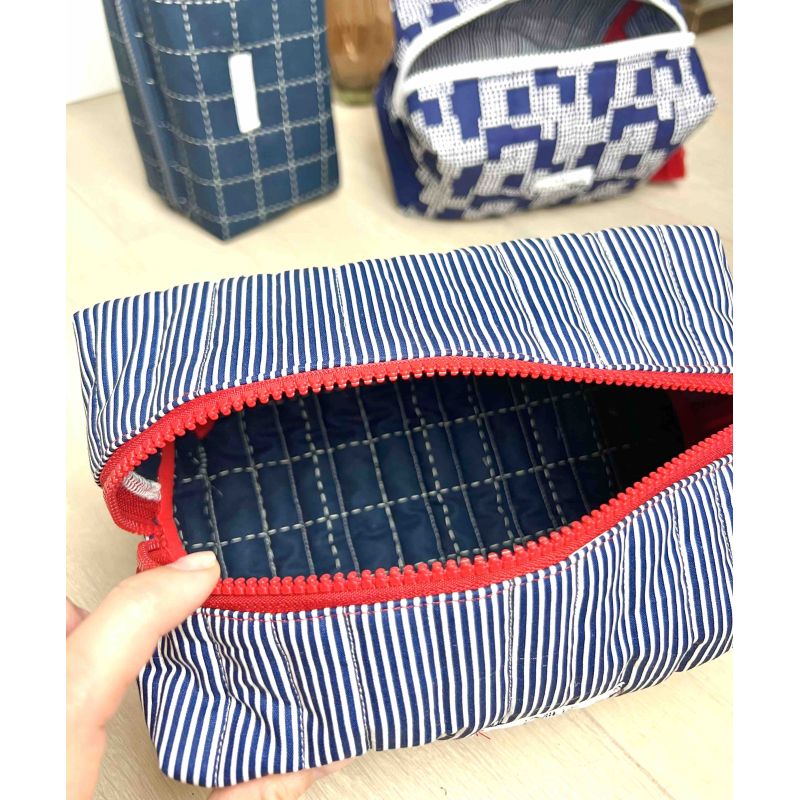 Kit 3 trousses carrées molletonnées marines