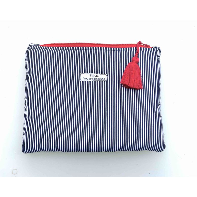 Kit trousse plate molletonnée marine lignée