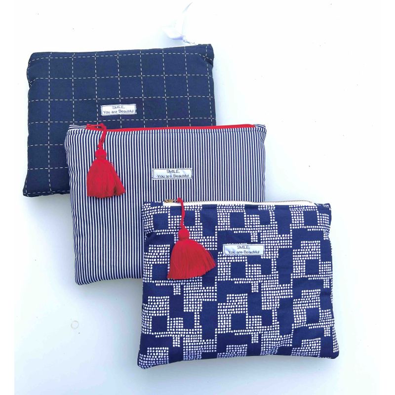 Kit trousse plate molletonnée marine lignée